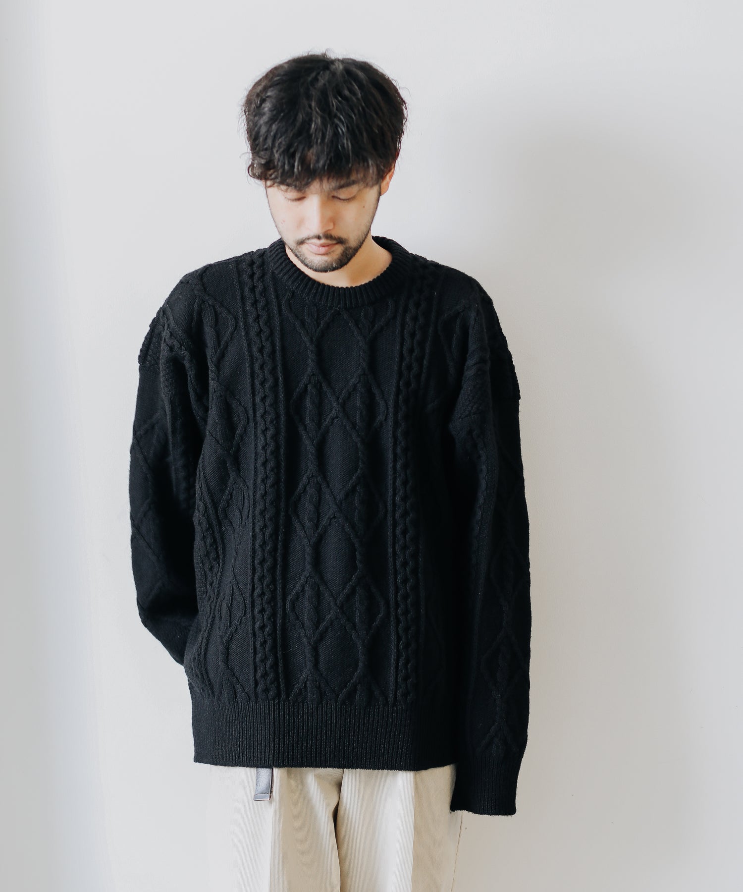 stein OVERSIZED INTERLACED CABLE KNIT LS - ニット/セーター