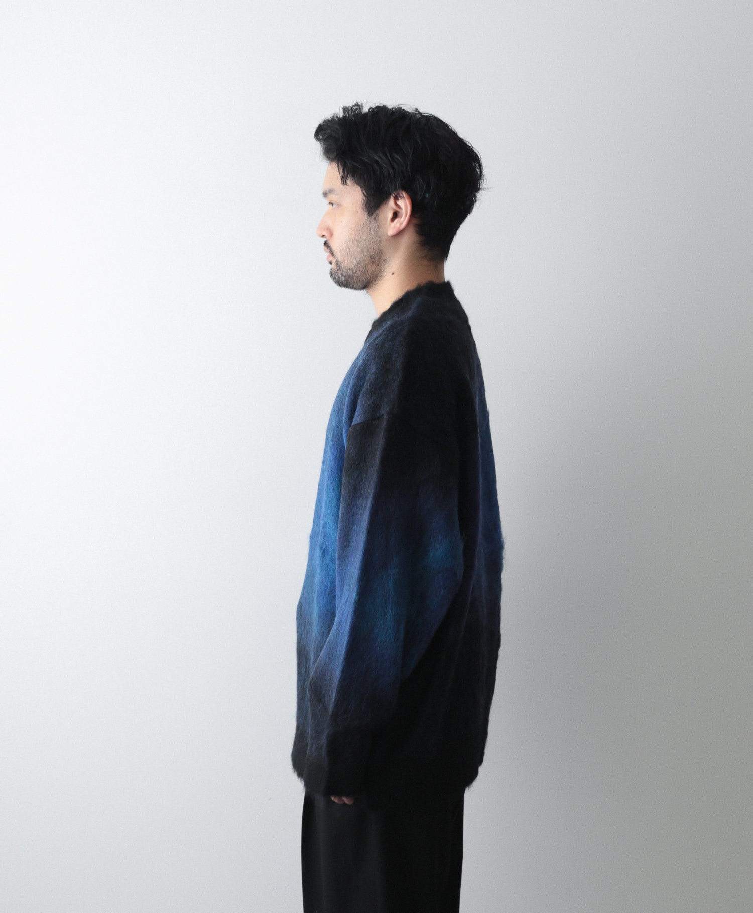 stein / シュタイン 】OVERSIZED GRADATION MOHAIR LS - BLACK | 公式