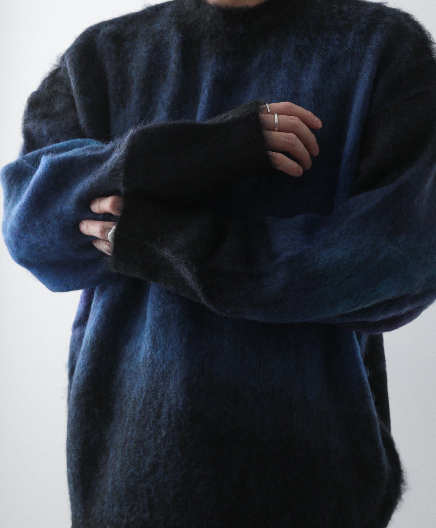 stein / シュタイン 】OVERSIZED GRADATION MOHAIR LS - BLACK | 公式