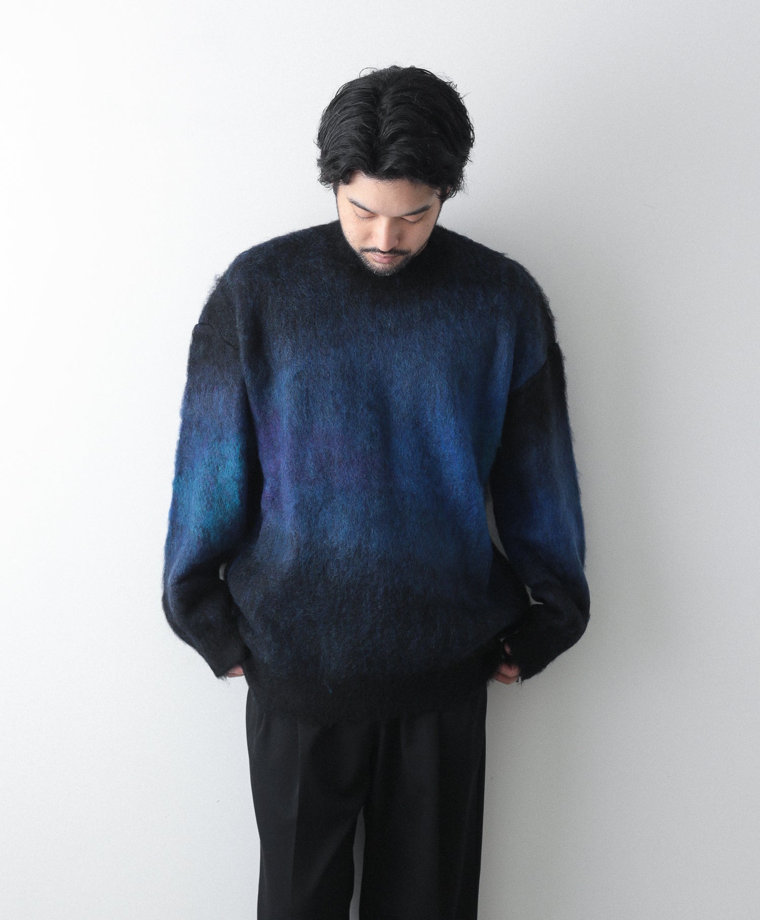 stein / シュタイン 】OVERSIZED GRADATION MOHAIR LS - BLACK | 公式