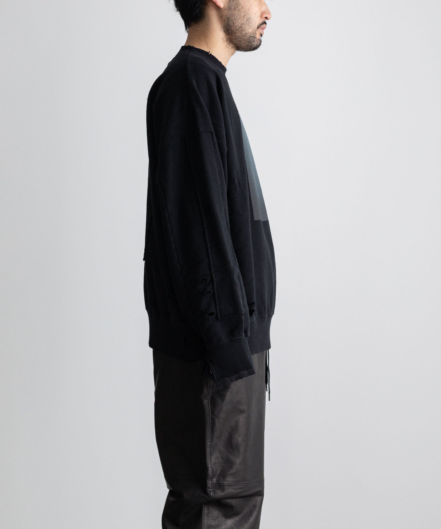 stein OVERSIZED REBUILD SWEAT LS #BLACK-