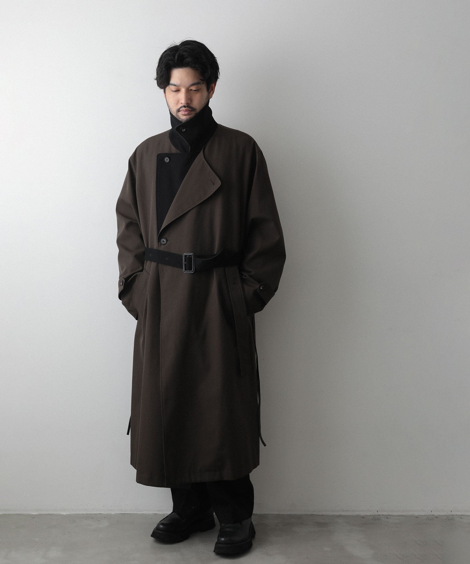 stein / シュタイン】DOUBLE LAPELED DOUBLE BREASTED COAT - MILITARY