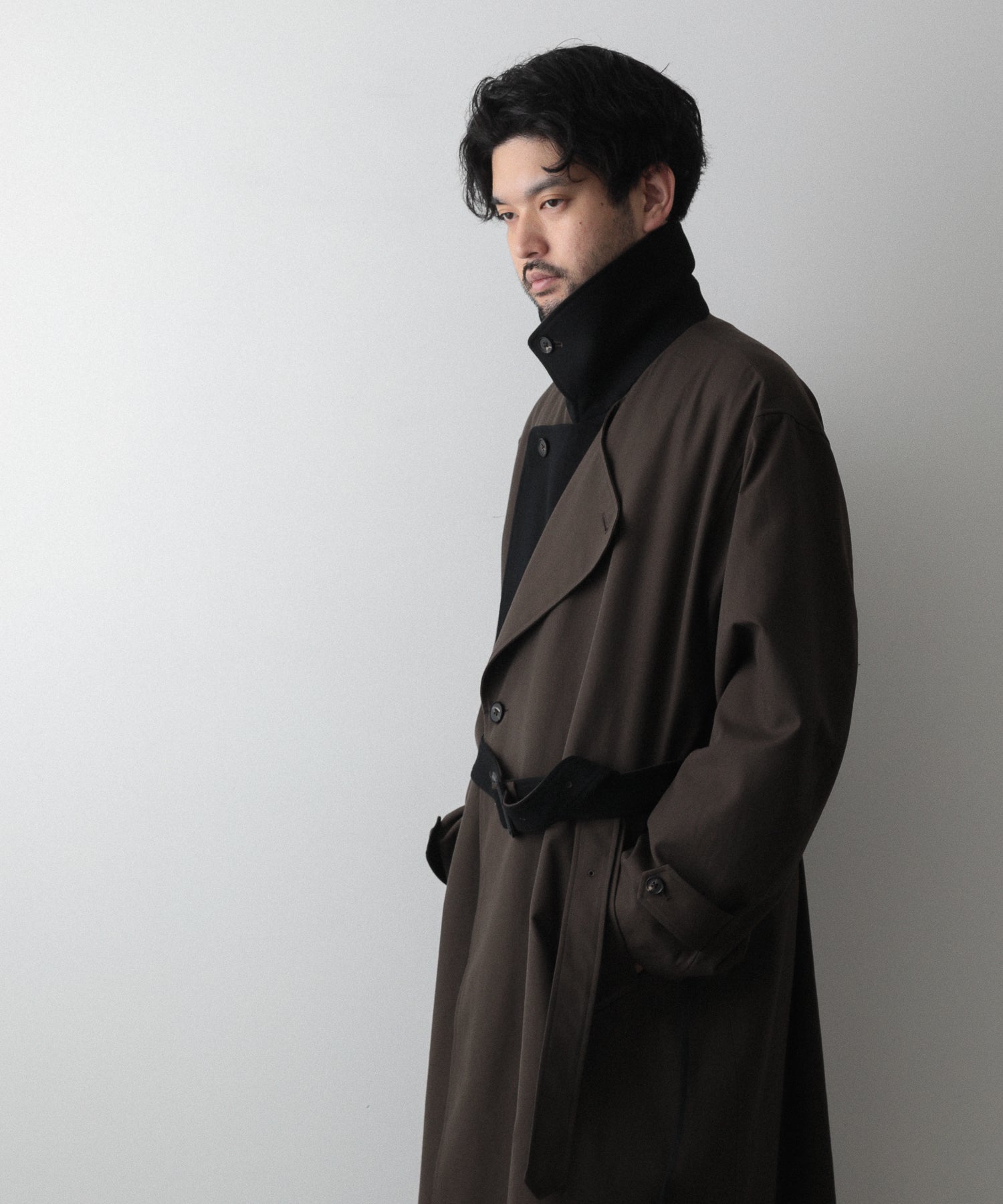 steinDOUBLE LAPELED DOUBLE BREASTED COAT - アウター