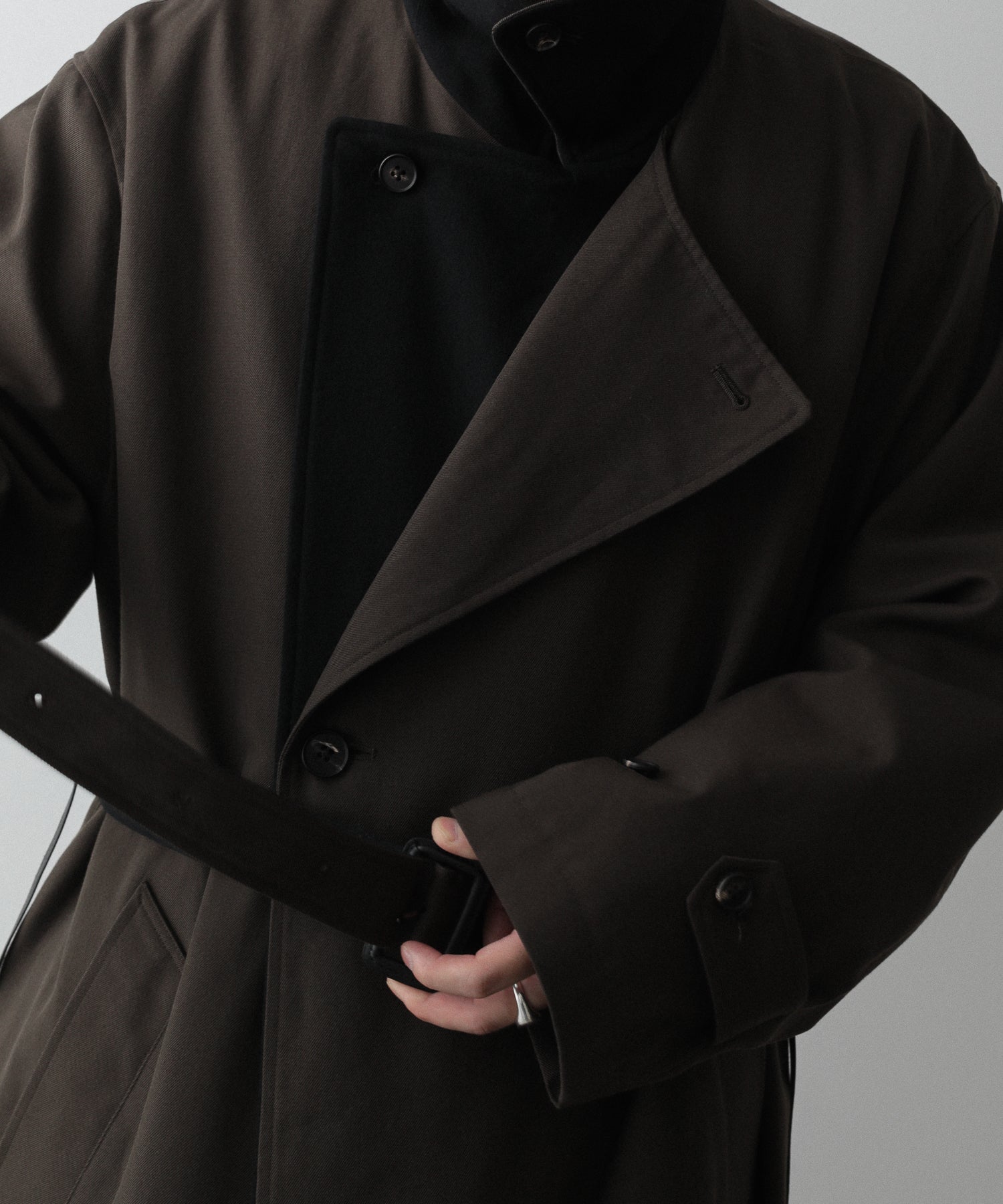 stein / シュタイン】DOUBLE LAPELED DOUBLE BREASTED COAT - MILITARY