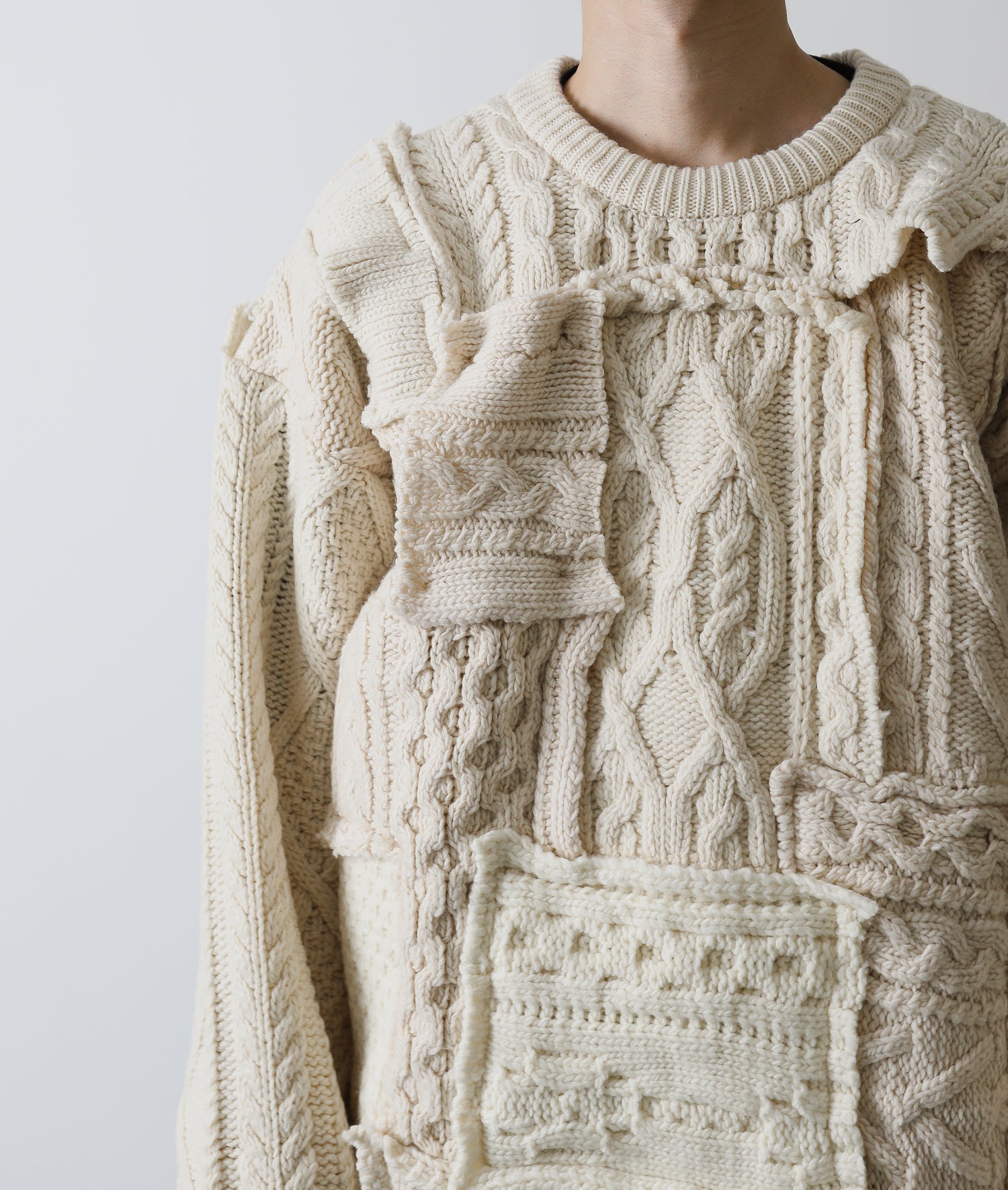 stein 21AW OVERSIZED CABLE KNIT ブラック S - ニット/セーター