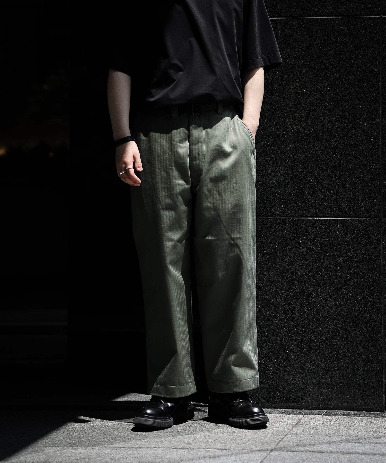 INTERIM SUPIMA HERRINGBONE M-43 TROUSERS