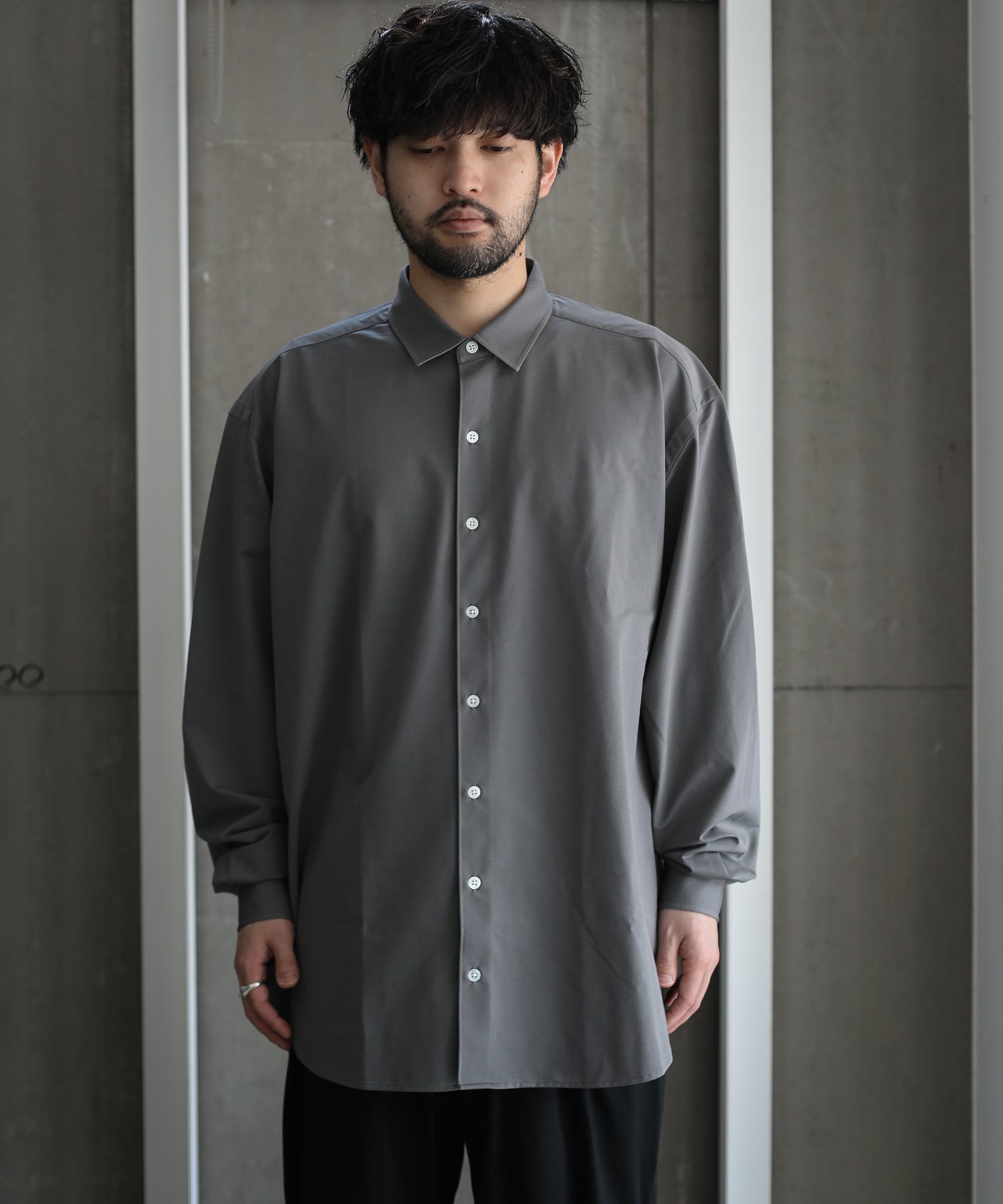 royal ox dress knit loose fit shirt グレー 【返品?交換対象商品】 51.0%OFF 