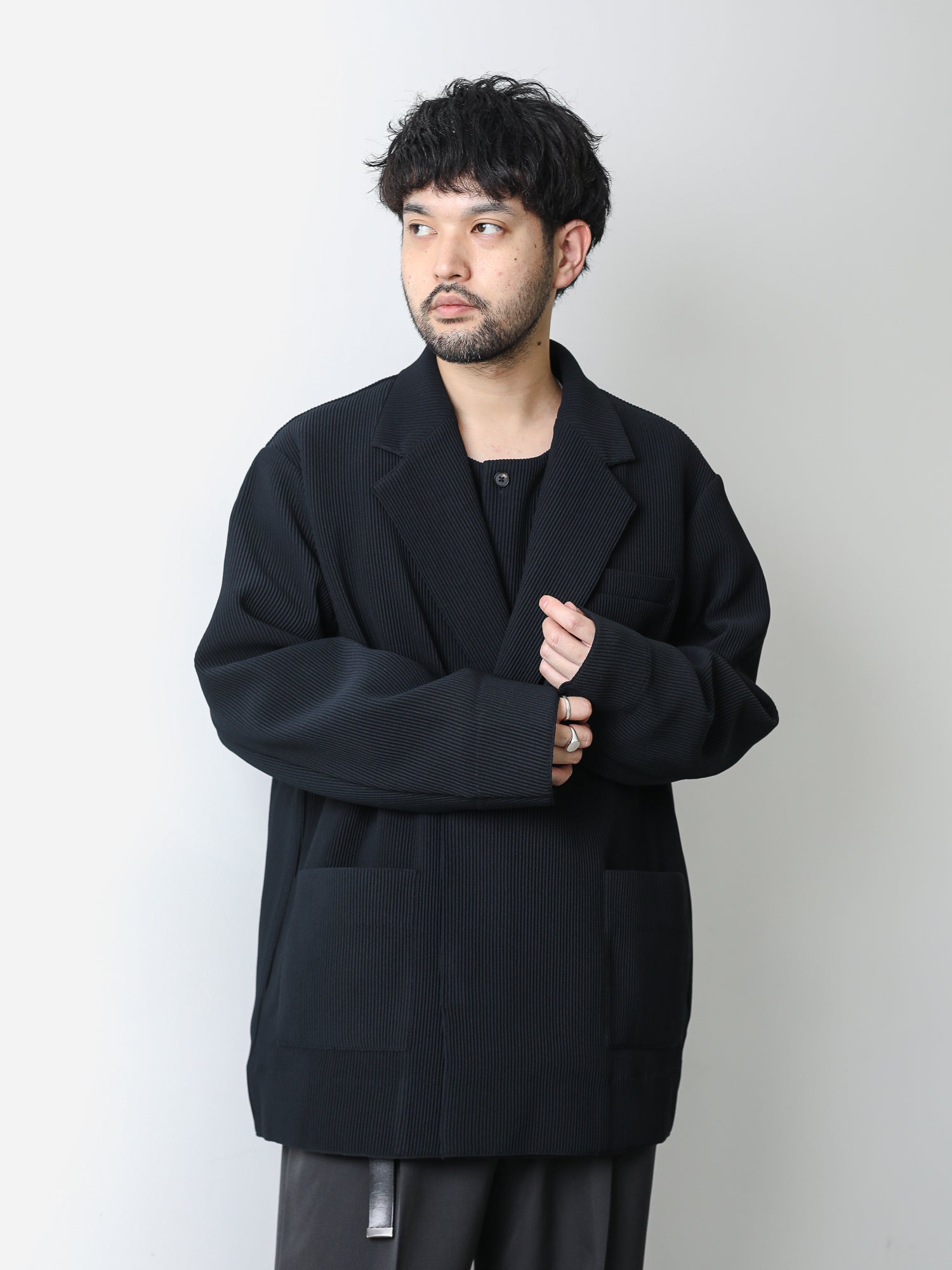 stein Oversized Gradation Pleats Jacket-