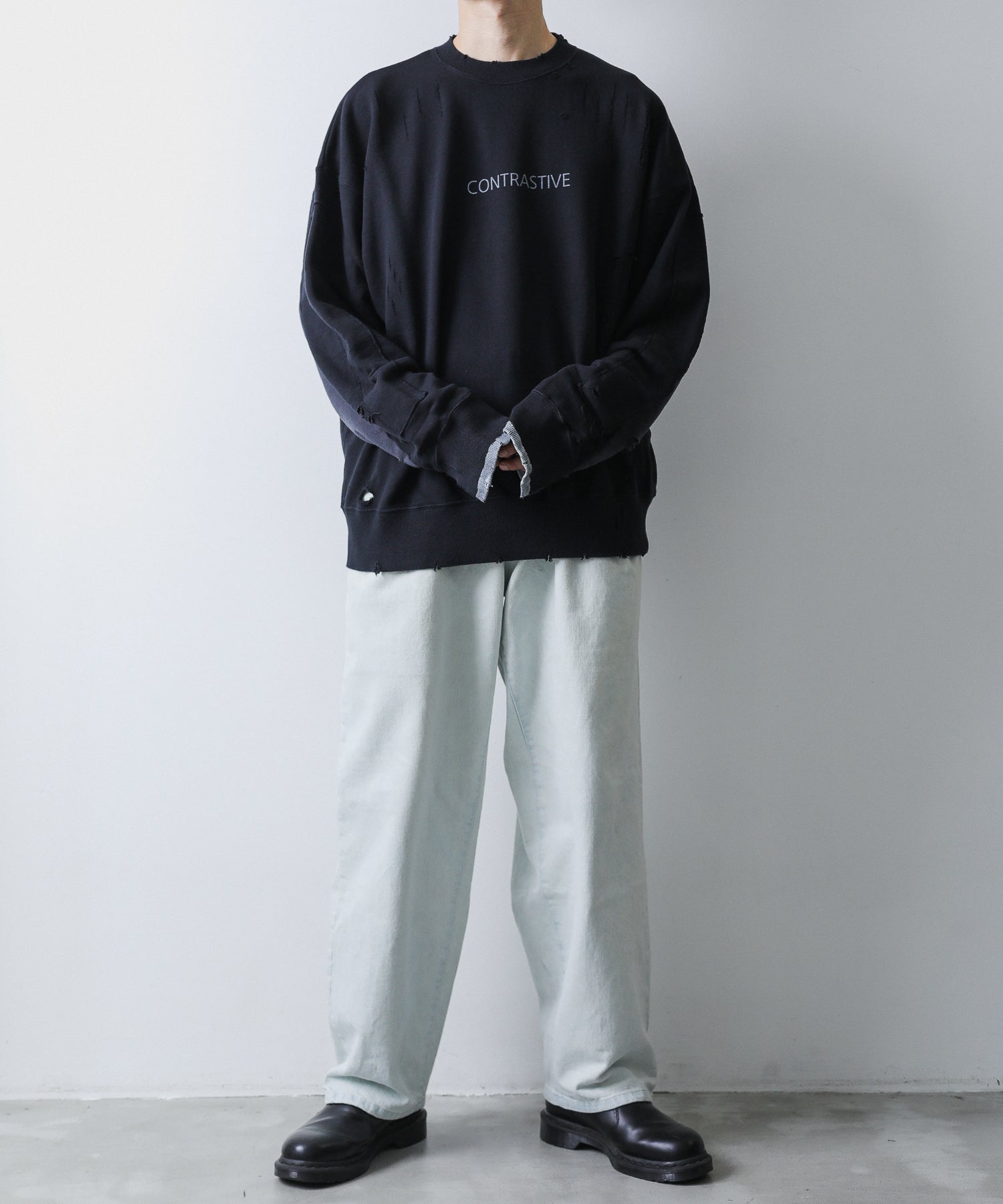 定価以下！ stein チャコールM OVERSIZED SWEAT - パーカー