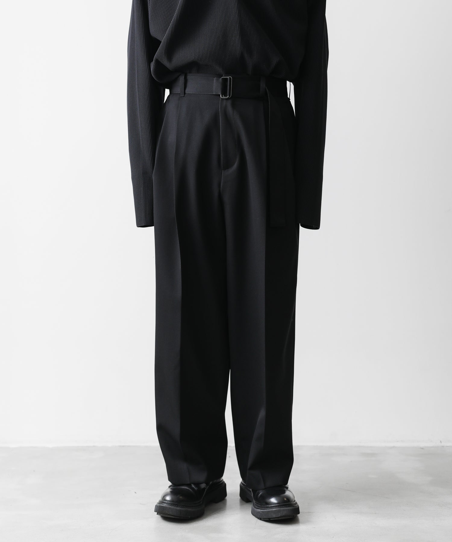 stein Belted Wide Straight Trousers S | labiela.com