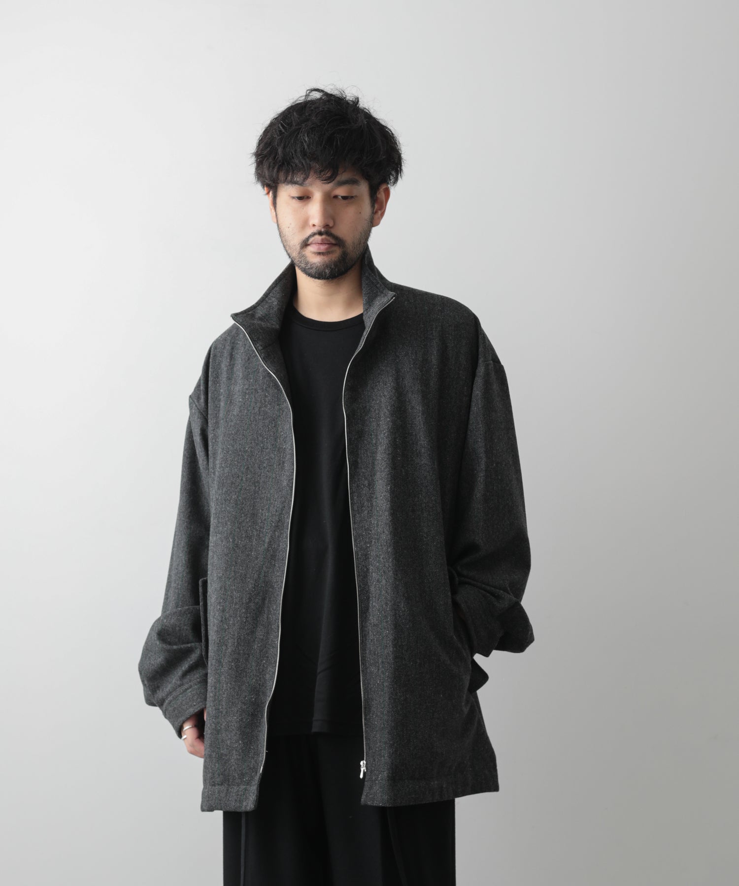 stein MELTON ZIP HALF COAT - 通販 - gofukuyasan.com