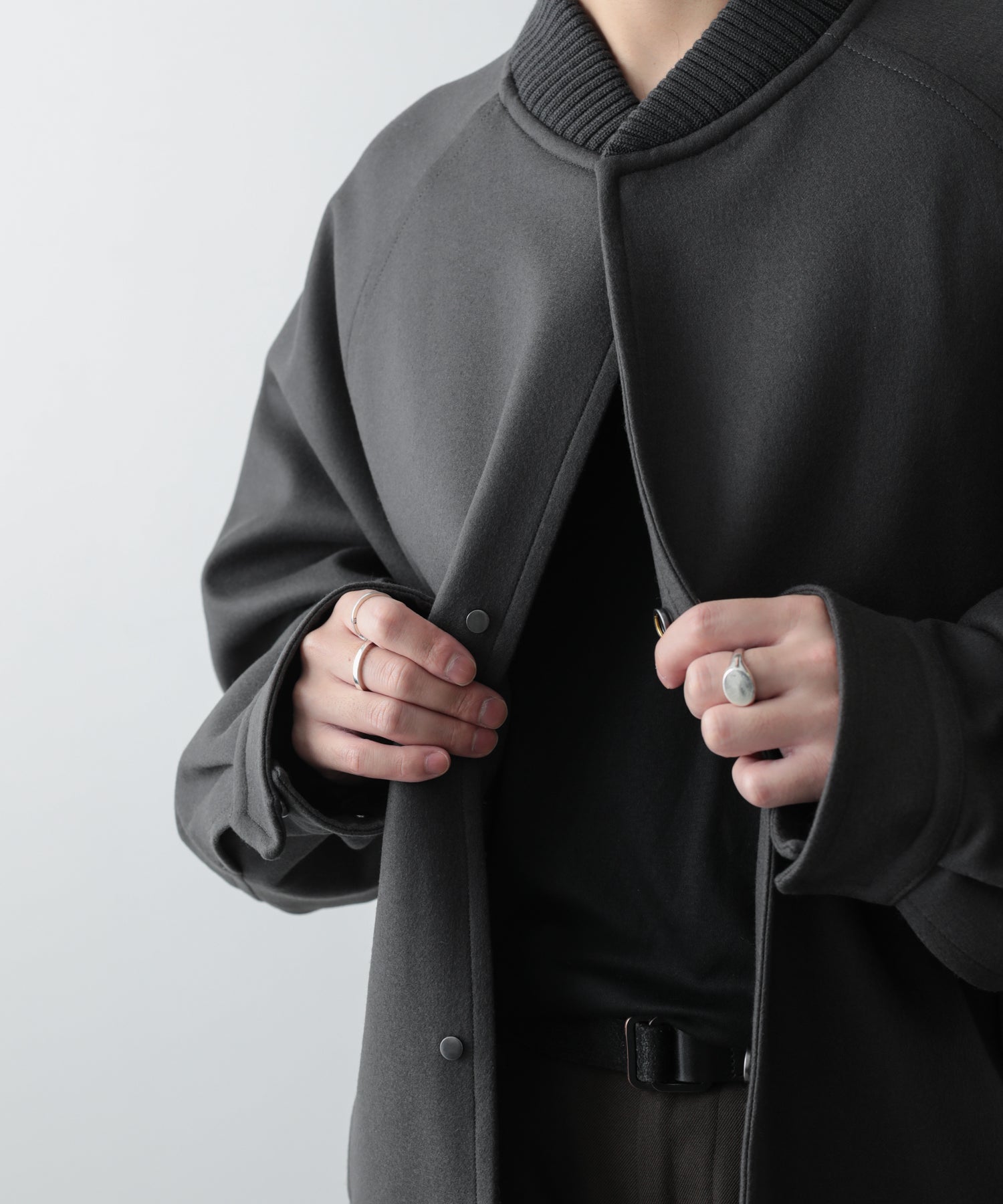 リアル stein Higashikawa OVERSIZED Less MELTON STUDIUM JACKET