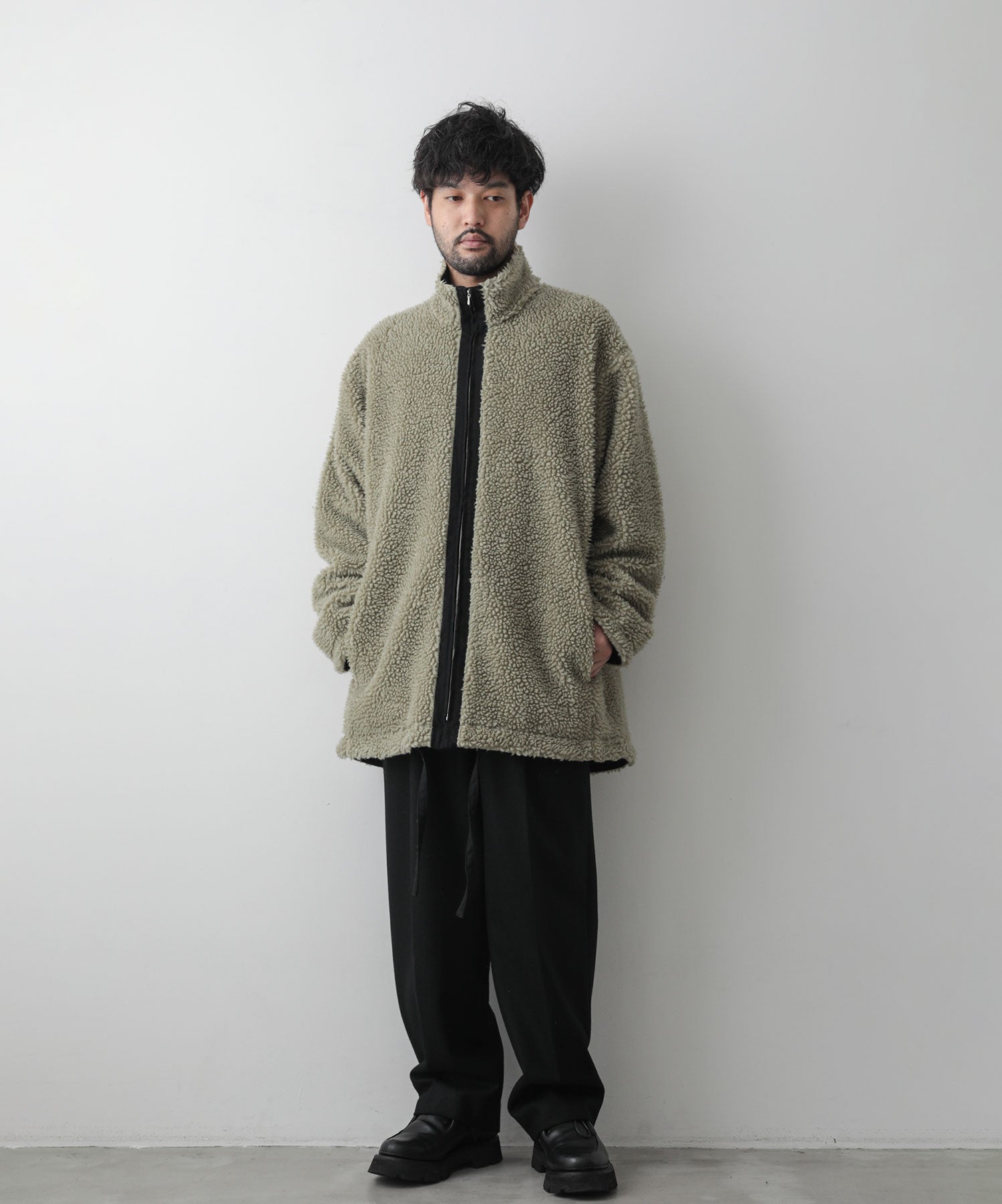 stein 22aw Wool Boa Zip Long Jacket-