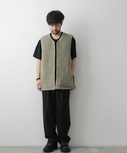 半額品 stein ボタニカル Wool Vest ミディアムベール Boa Reversible