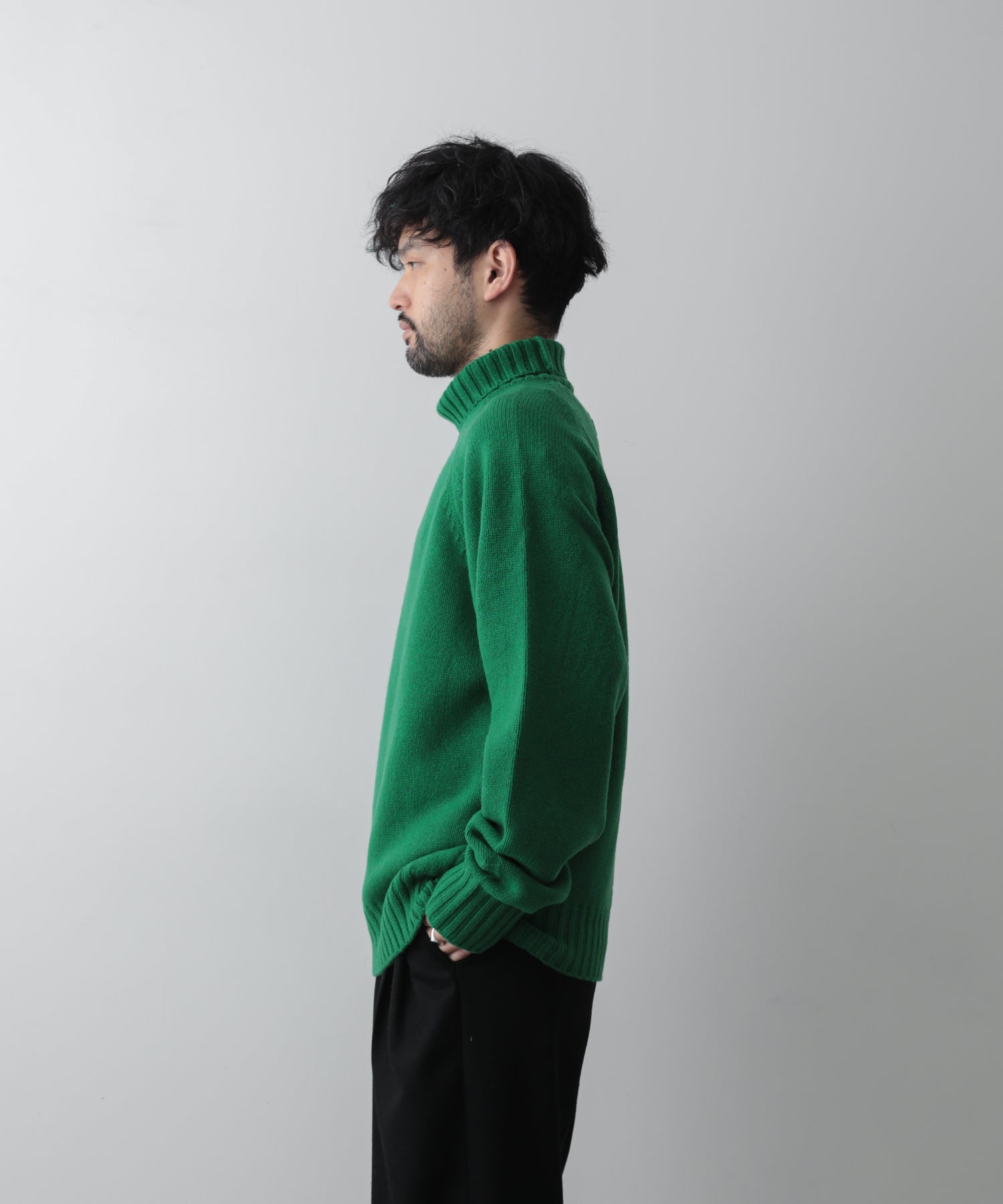 卓抜卓抜stein EX FINE LAMBS LOOSE HIGH NECK KNIT ニット