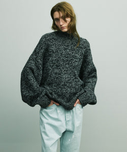 stein / シュタイン 】CASHMERE MELANGE KNIT JUMPER - BLACK | 公式