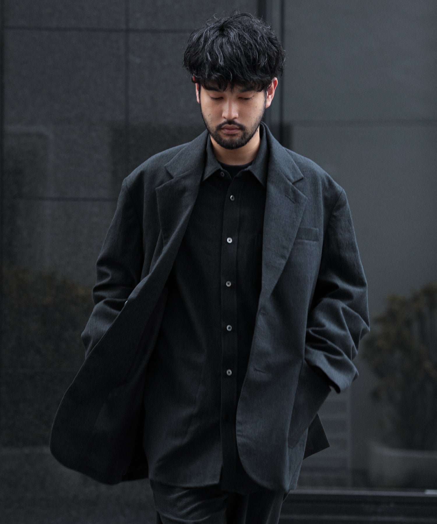 BacksideGabardine Oversized SingleJacket-