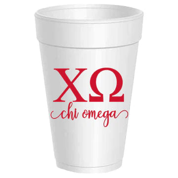 Styrofoam Cups - Letters and Name - Chi Omega