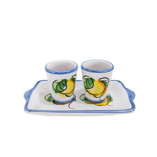 Limoncello glasses & Tray – Ceramiche d'Arte – Ravello