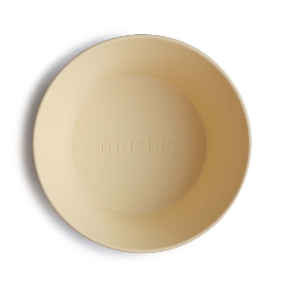 Mushie Round Dinnerware Bowls for Kids | Made in Denmark, Set of 2 (Powder Blue)