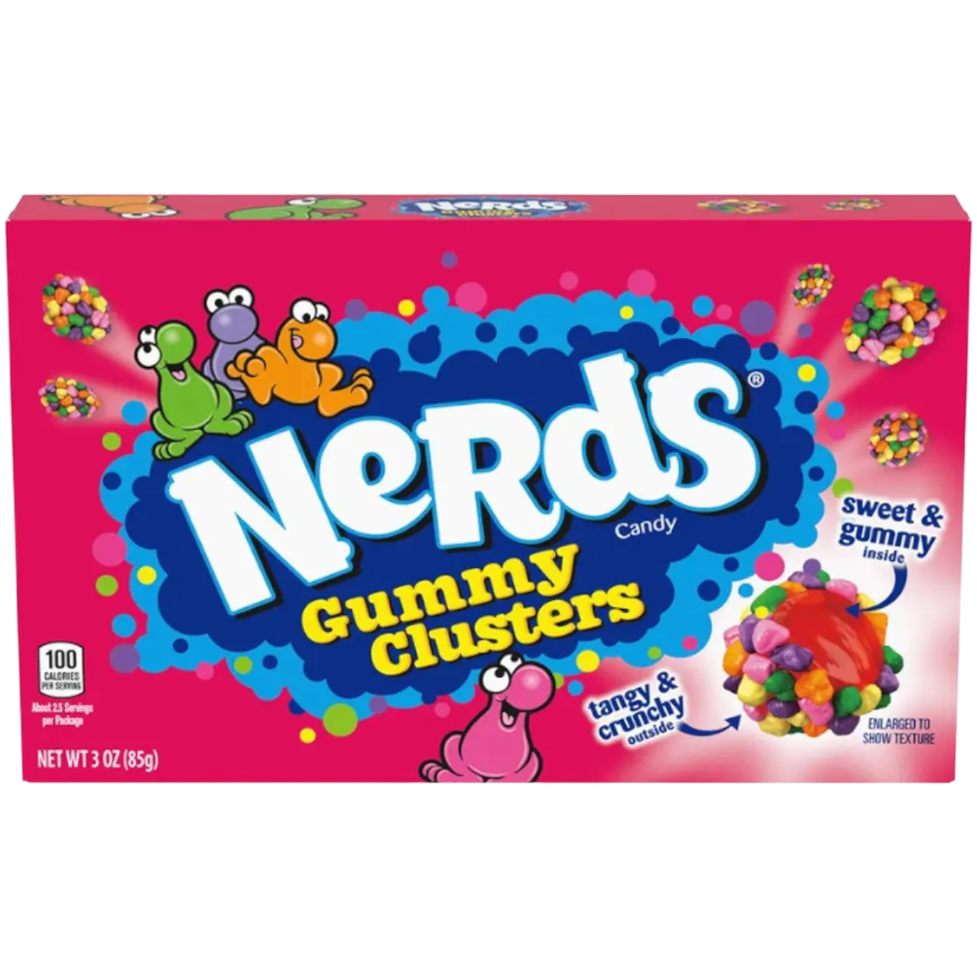 Image of Nerds Gummy Clusters Theatre Box - 3oz (85g) ENLARGED TO SHOW TEXTURE 
