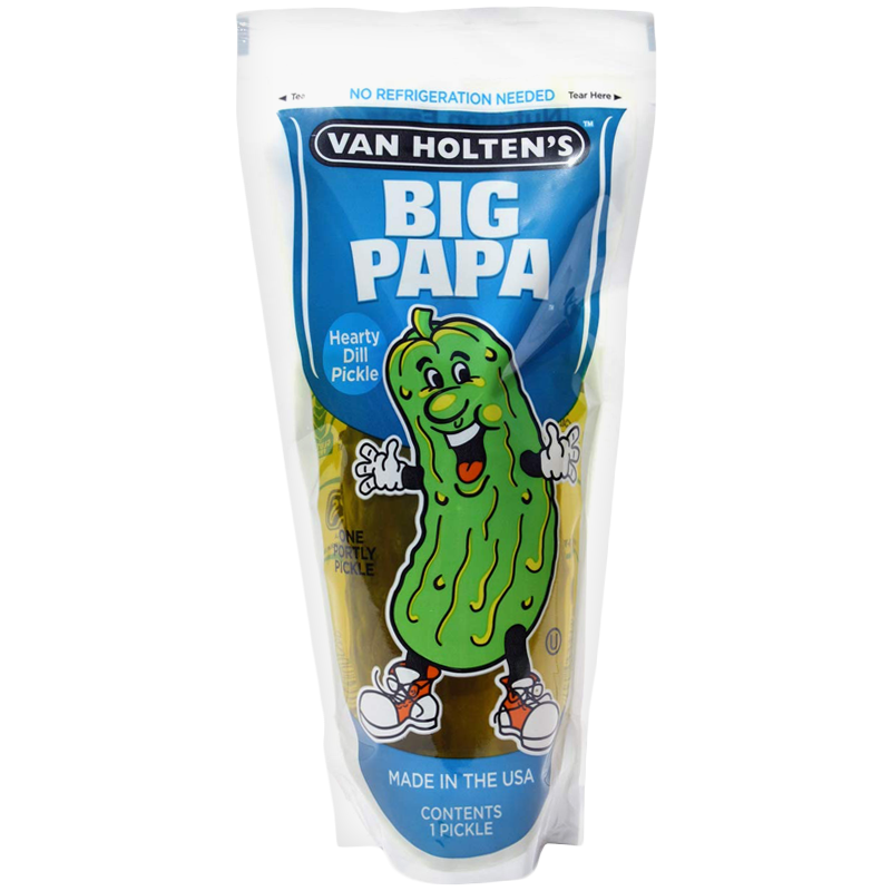 Image of Van Holten's King Size Pickle In-a-Pouch - Big Papa Dill NO REFRIGERATION NEEDED Tow Here- MADE IN THE USA CONTENTS 