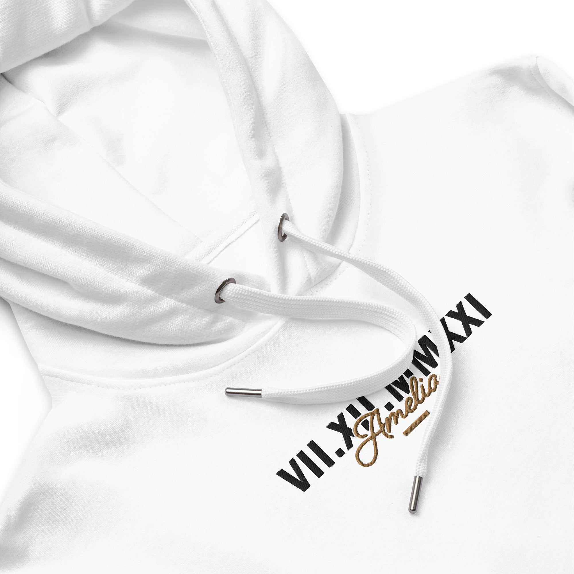 Custom Matching Couple Hoodie Embroidered Roman Numeral Date + Name - the best 2-year anniversary gift for couples