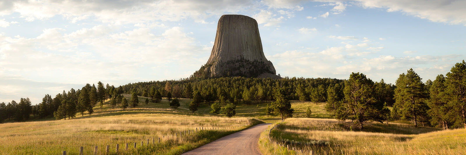 This piece of Wyoming art shows photography of the Devil's Tower National Monument.
