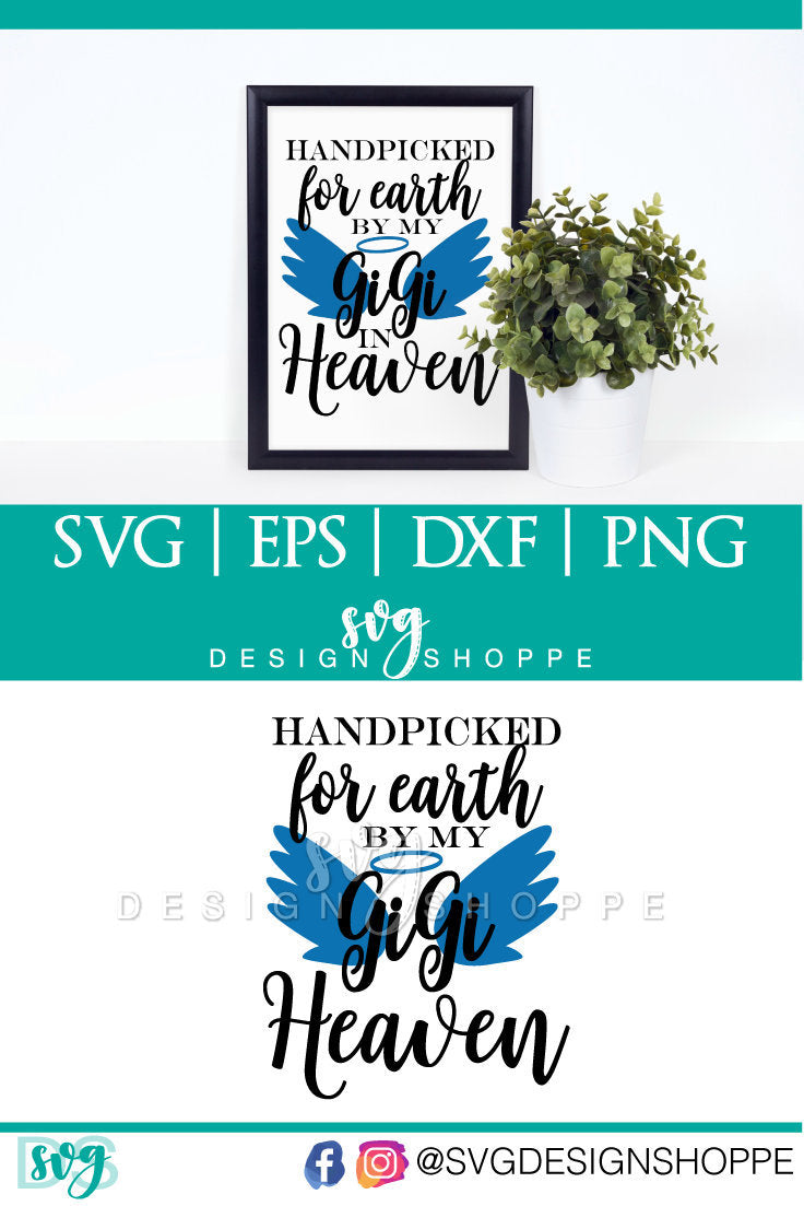 Download Hand Picked For Earth By Gigi In Heaven Svg Heat Transfer Silhouette S Svg Design Shoppe