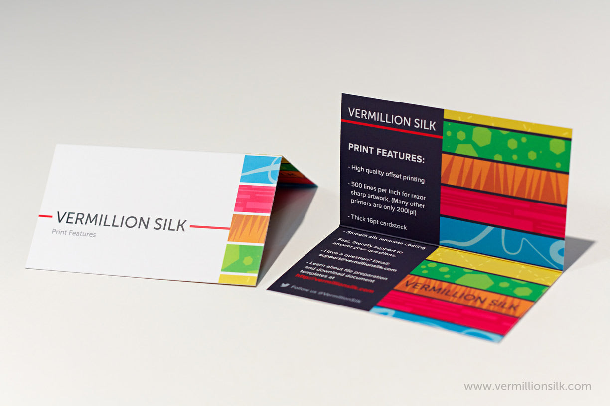 foldover silk business cards