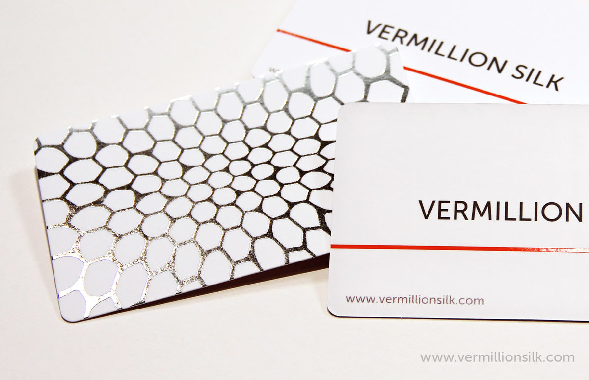 silver foil business cards photo