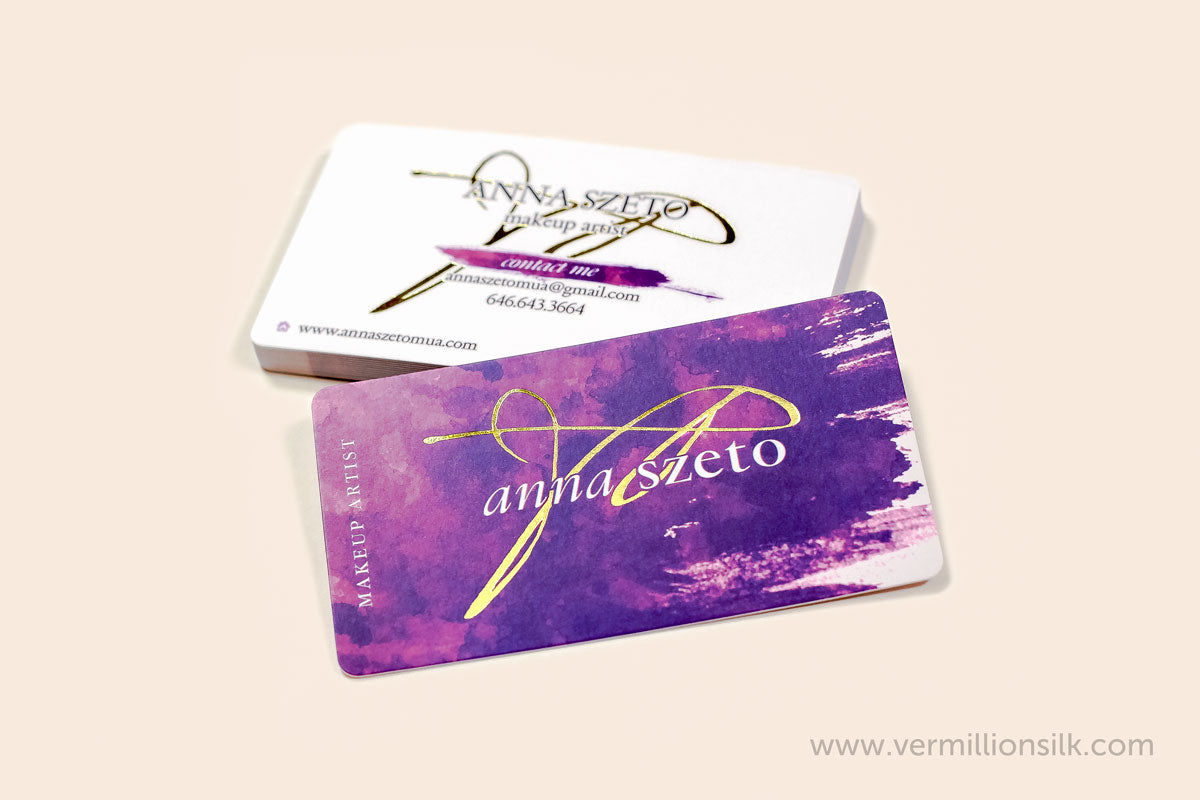 gold foil business cards with silk lamination and rounded corners gold business cards both sides