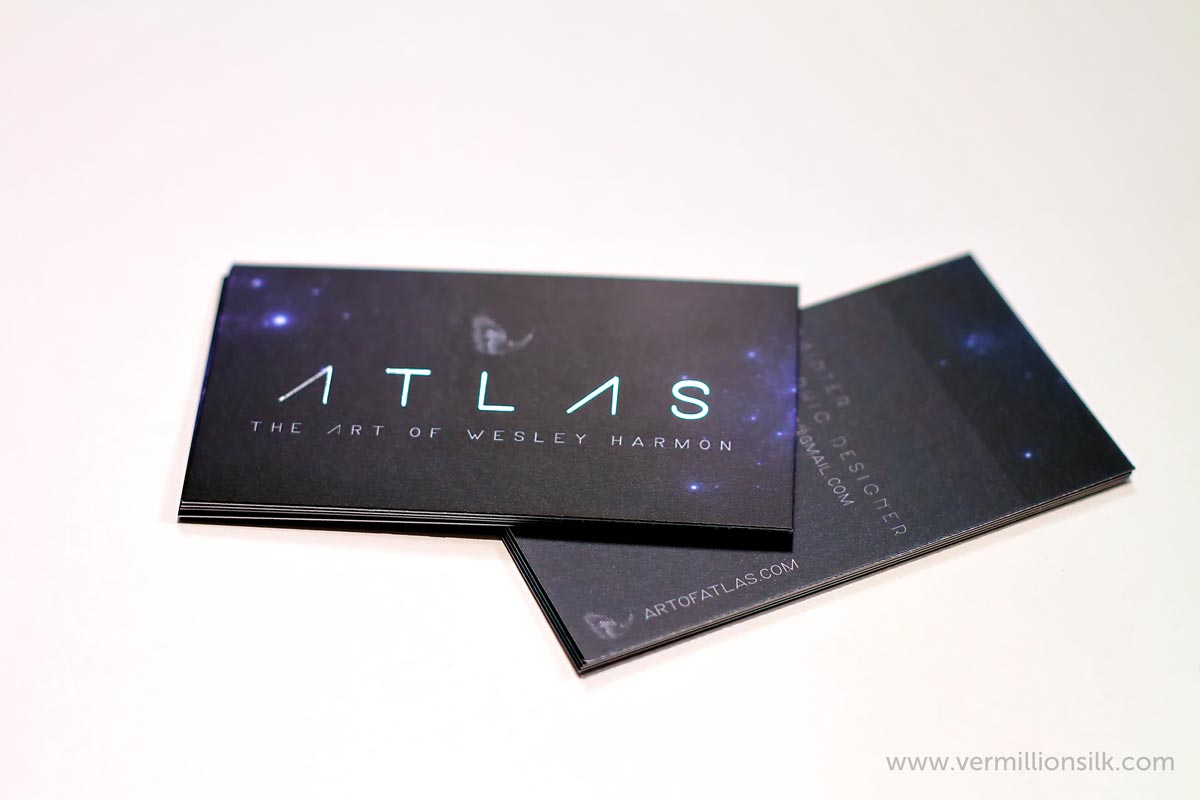 elegant silver foil business cards with matte silk lamination