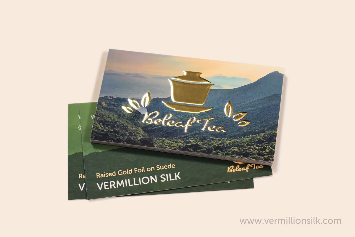 Raised gold foil luxury business cards