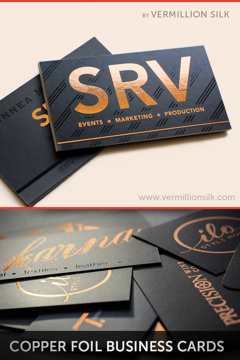 copper foil silk business cards 