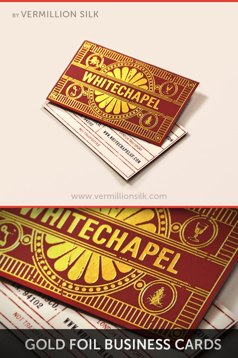 gold foil silk business cards