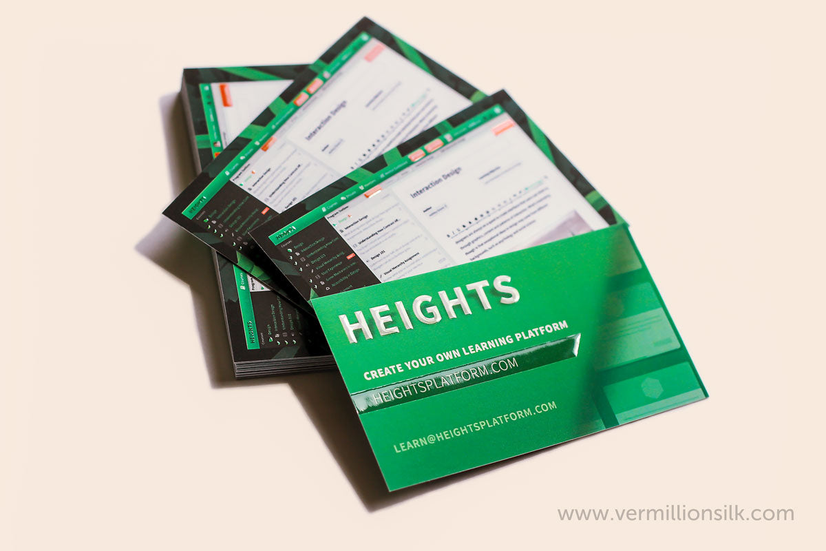 heights platform suede business cards with raised gloss raised spot UV