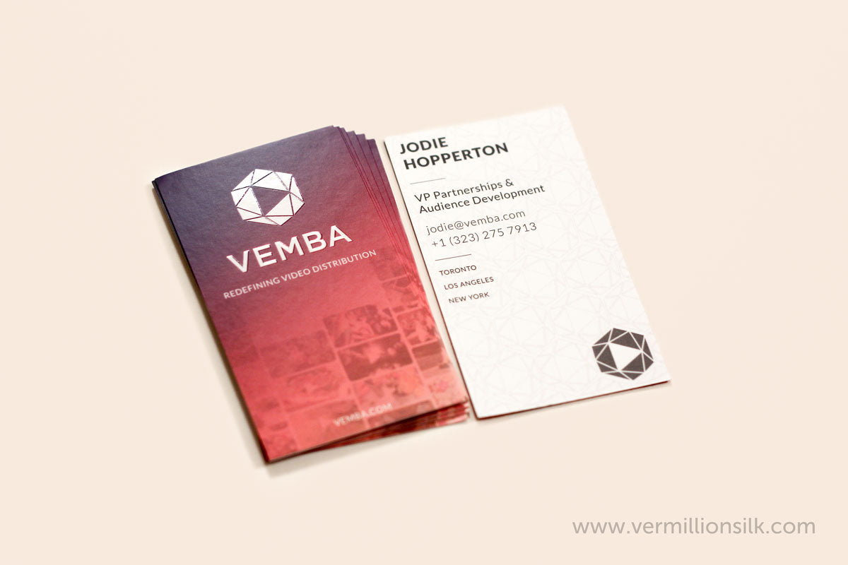 vertical silk business cards