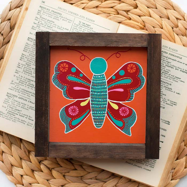 vibrantly colored butterfly painting