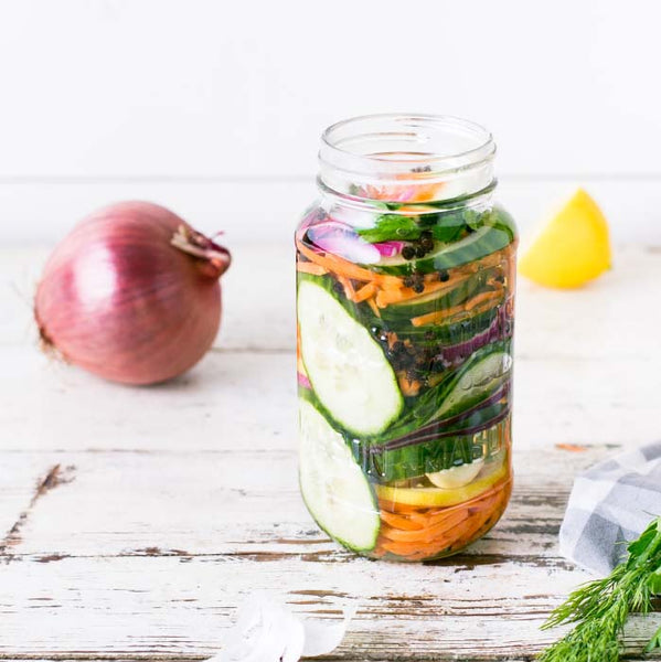 jar of pickled vegetables