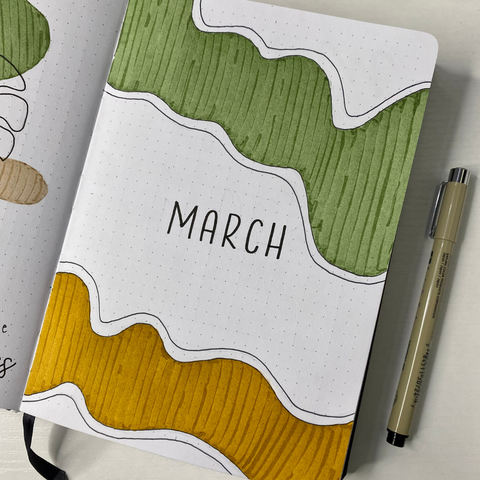 March Bullet Journal Cover Page