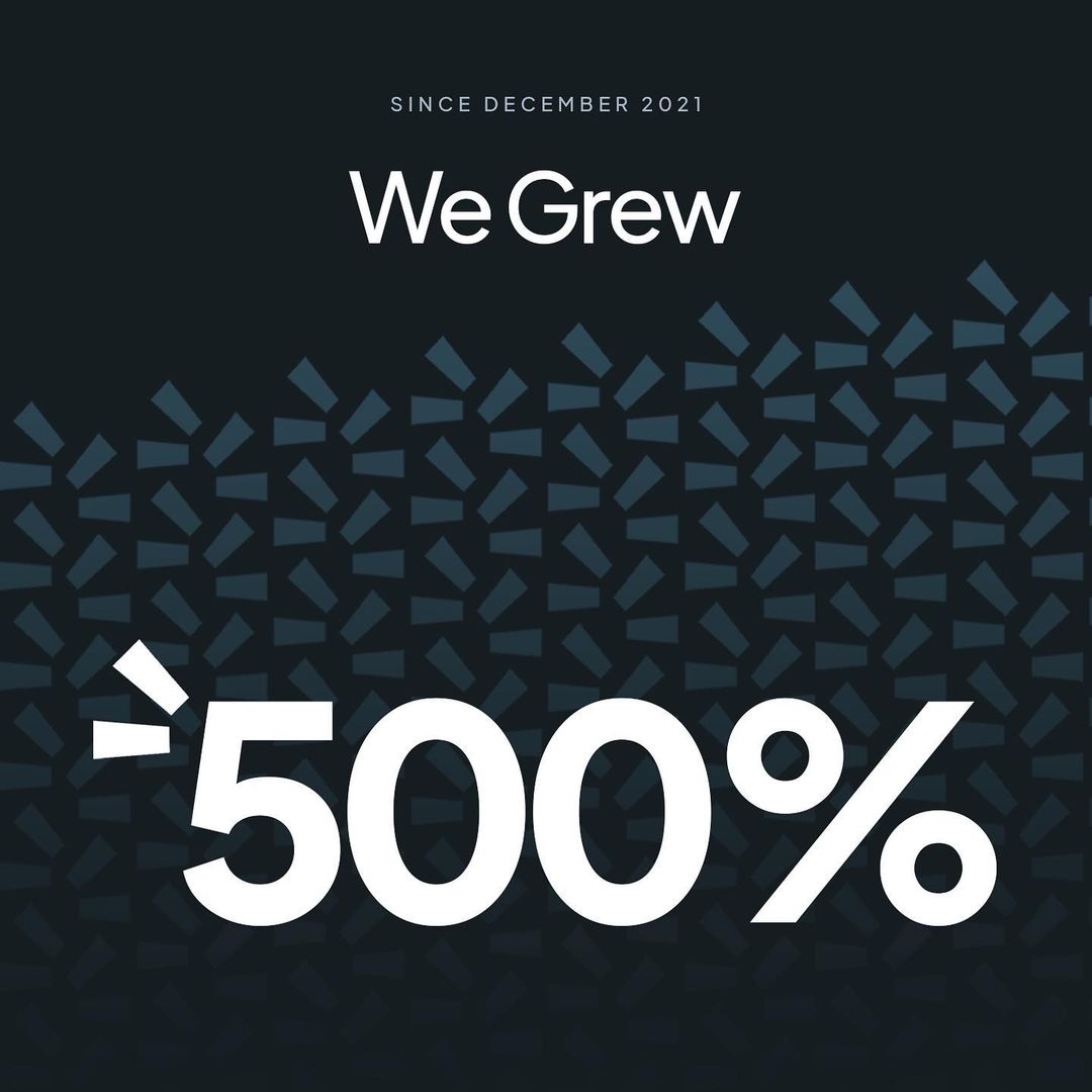 Tapni Growth +500% in one year