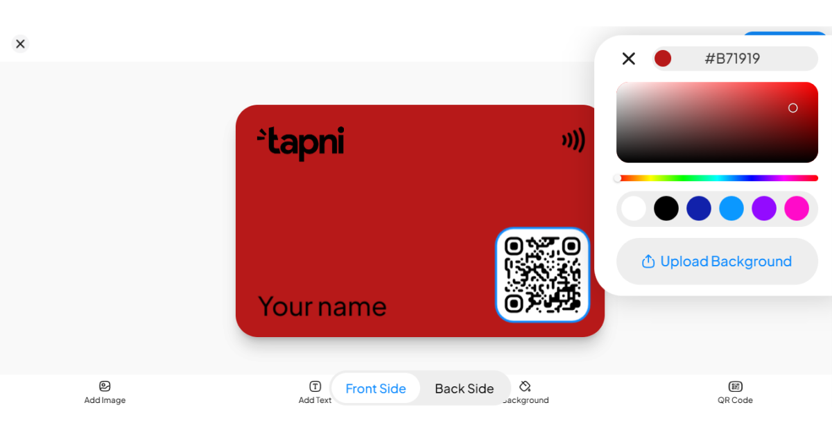 tapni-digital-business-card-customization