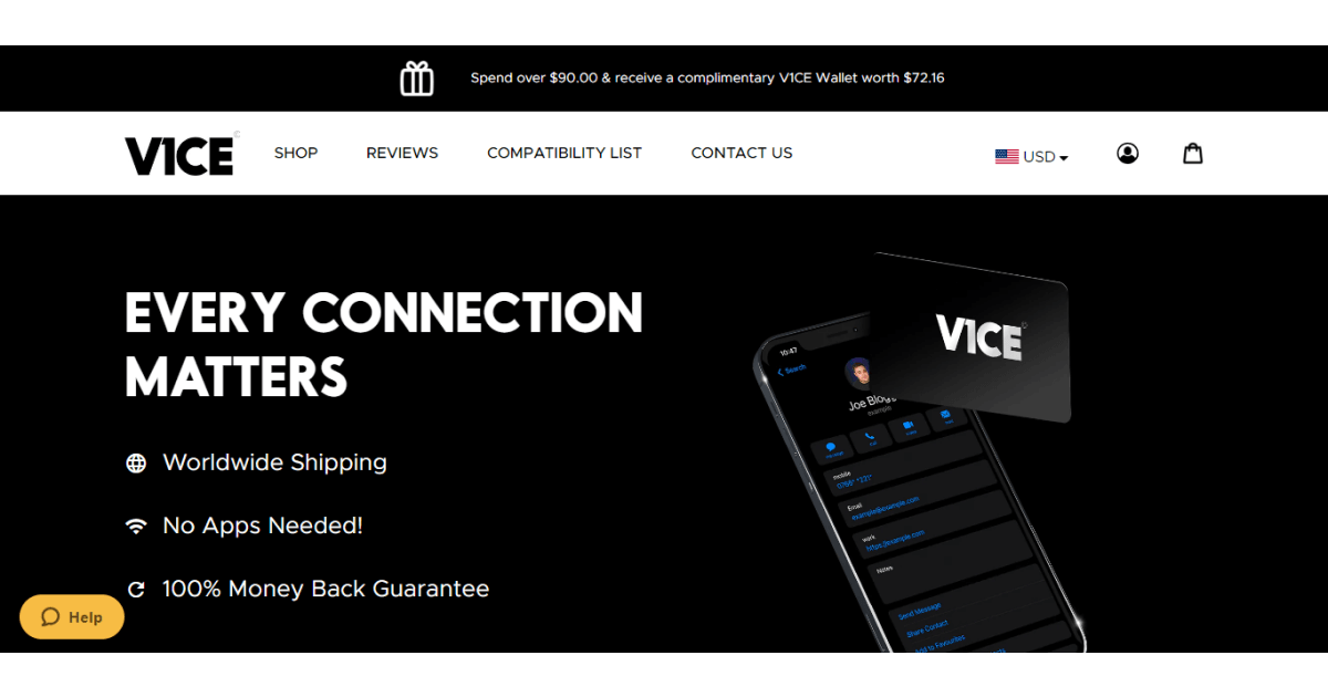 v1ce-digital-business-card-homepage