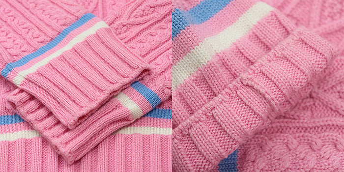 CHANEL sweater 63% cashmere, 36% cotton pink P74550 Virginie Viard period Women 36 Used Authentic - Image 6