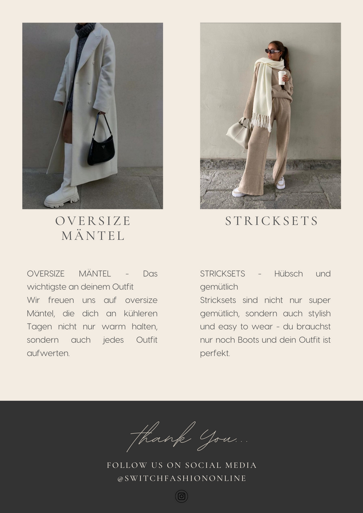 Oversize Mäntel und Stricksets