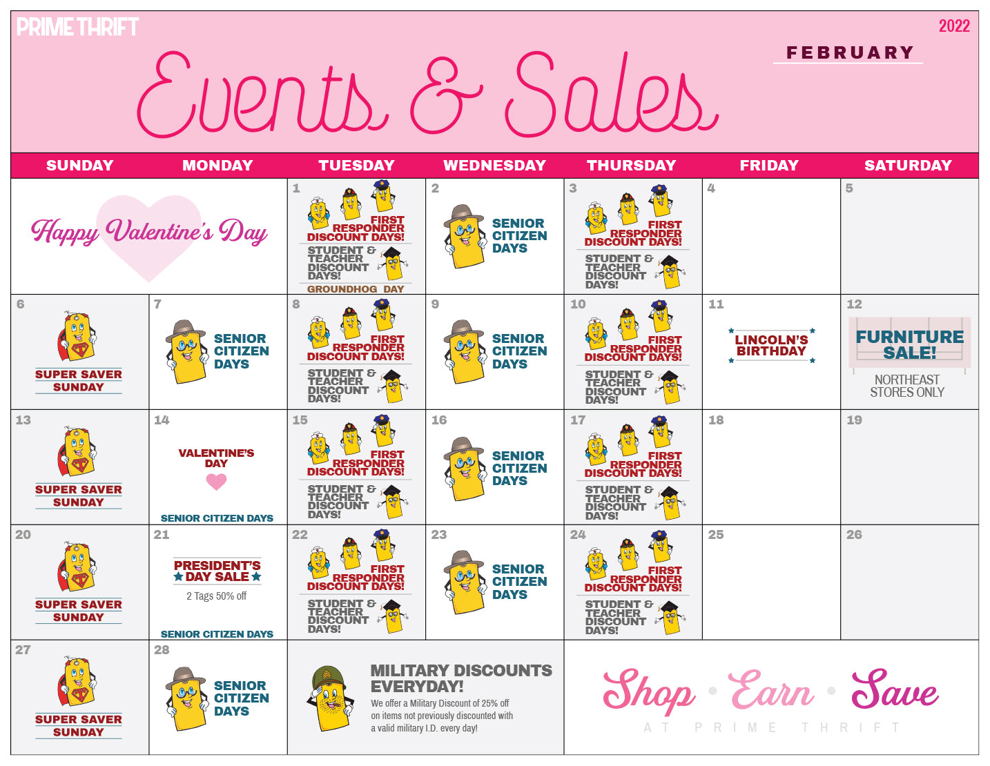 Events and Sales Calendar for February 2021 February 2021 calendar