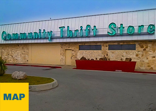 Exterior photograph of PRIME THRIFT San Antonio with blue sky