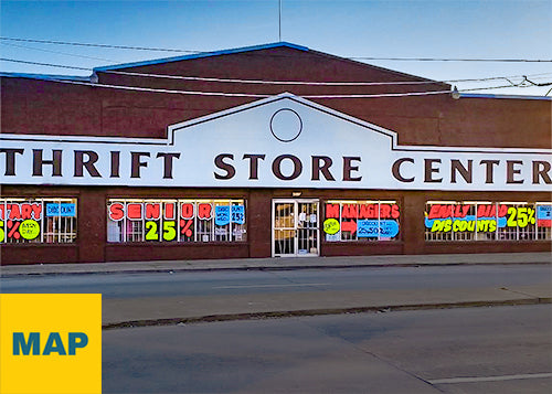 Exterior photograph of PRIME THRIFT 2nd Avenue Dallas with blue sky