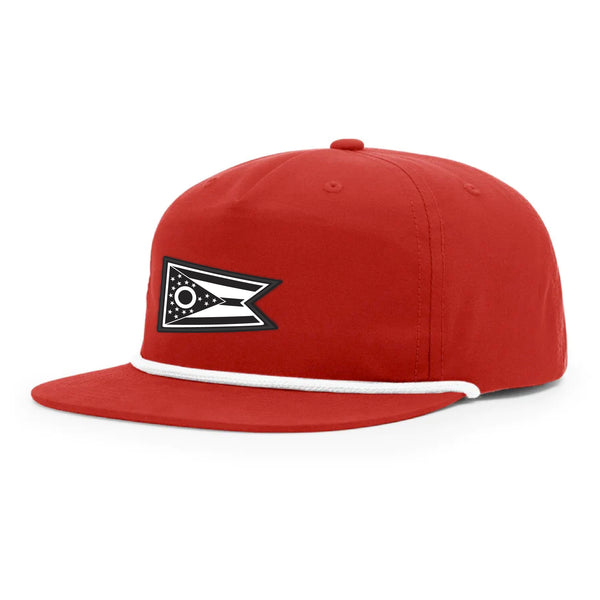 Ohio Flag 5-Panel Hat Red/White Rope – Good River